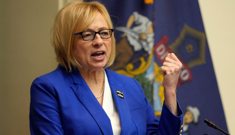 FILE - Democratic Gov. Janet Mills delivers her State of the State address, Jan. 30, 2024, at the State House in Augusta, Maine. Maine Republicans stand opposed to an effort that would ditch its split system and instead join a multi-state compact that would allocate all its electoral votes to whoever wins the national popular vote for president. Mills has not said whether she’ll sign the bill, a spokesperson said Wednesday, April 3. (AP Photo/Robert F. Bukaty, File)