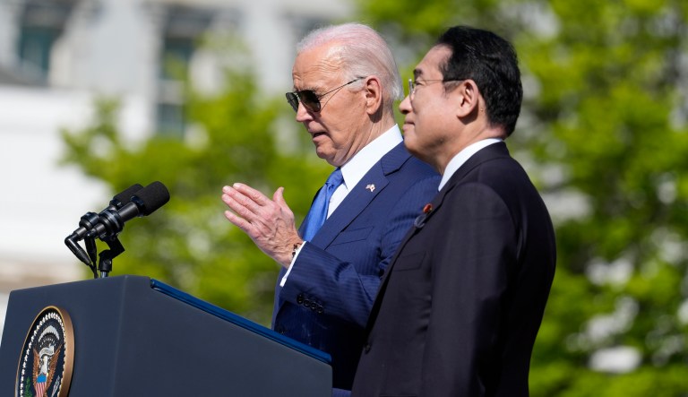 Biden touts military alliance while welcoming Japanese Prime Minister to White House