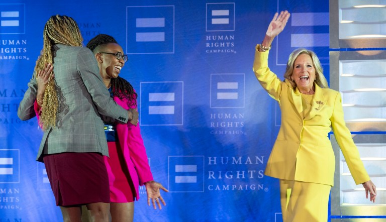 Jill Biden calls Trump ‘dangerous’ and ‘a bully’ in speech to LGBT group