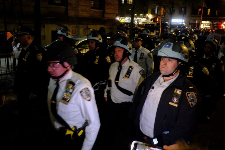 NYPD riot police storm barricaded Columbia building to dislodge protesters