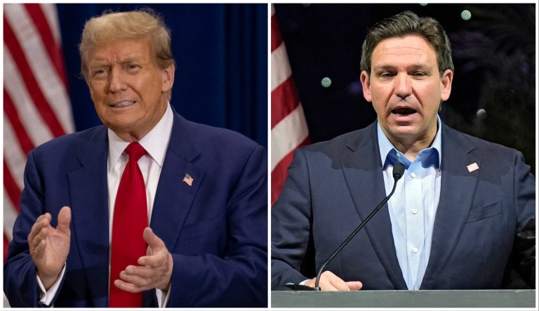 Trump and DeSantis appear to push aside feud in appeal to donors: ‘I love that you’re back’