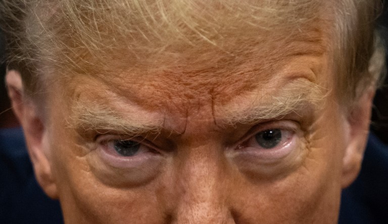Trump denies sleeping in court and instead closes his ‘beautiful blue eyes’ and listens ‘intensely’