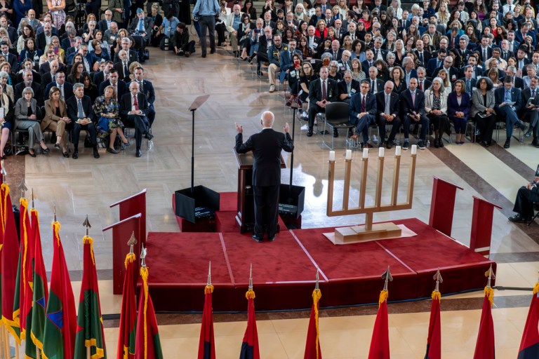 Biden quells pro-Israel critics with Holocaust remembrance speech