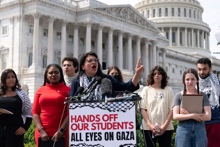 Tlaib implies voters should protest Biden at the ballot box in November at pro-Palestinian confab