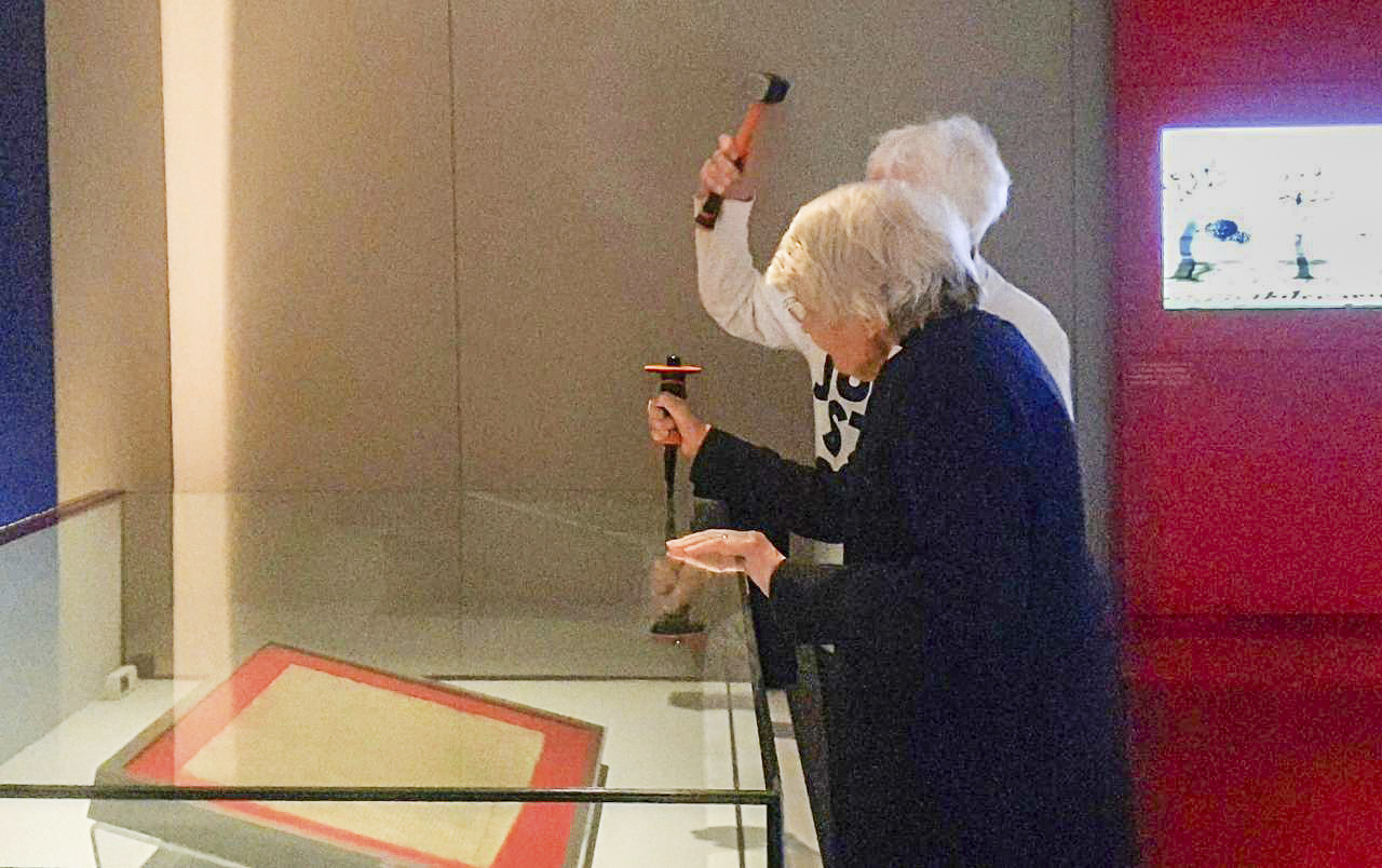 Climate activists bring hammer and chisel in attempt to break glass protecting Magna Carta