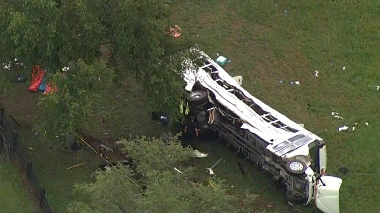 Eight dead, 45 injured as bus carrying farm workers crashes in Florida