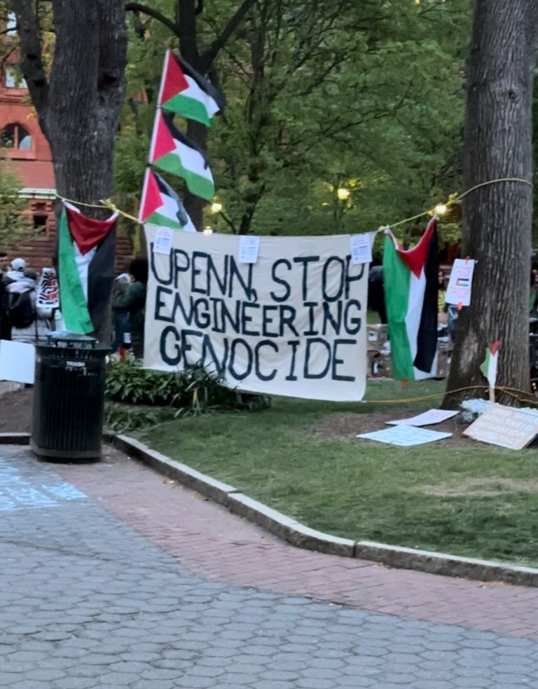 Scenes from the college protest encampment that Philadelphia police refused to disband