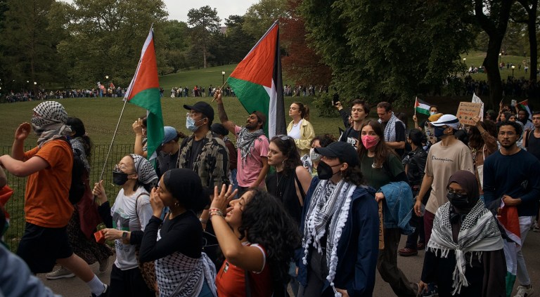 Pro-Palestinian protesters break through barriers trying to reach star-studded Met Gala in New York City