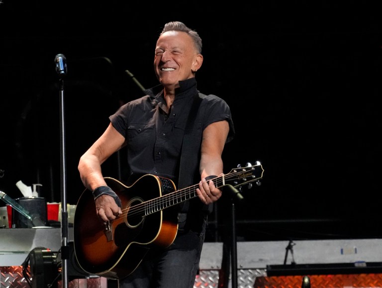 Bruce Springsteen performs during his concert with the E Street Band at the Kia Forum, Sunday, April 7, 2024, in Inglewood, Calif.