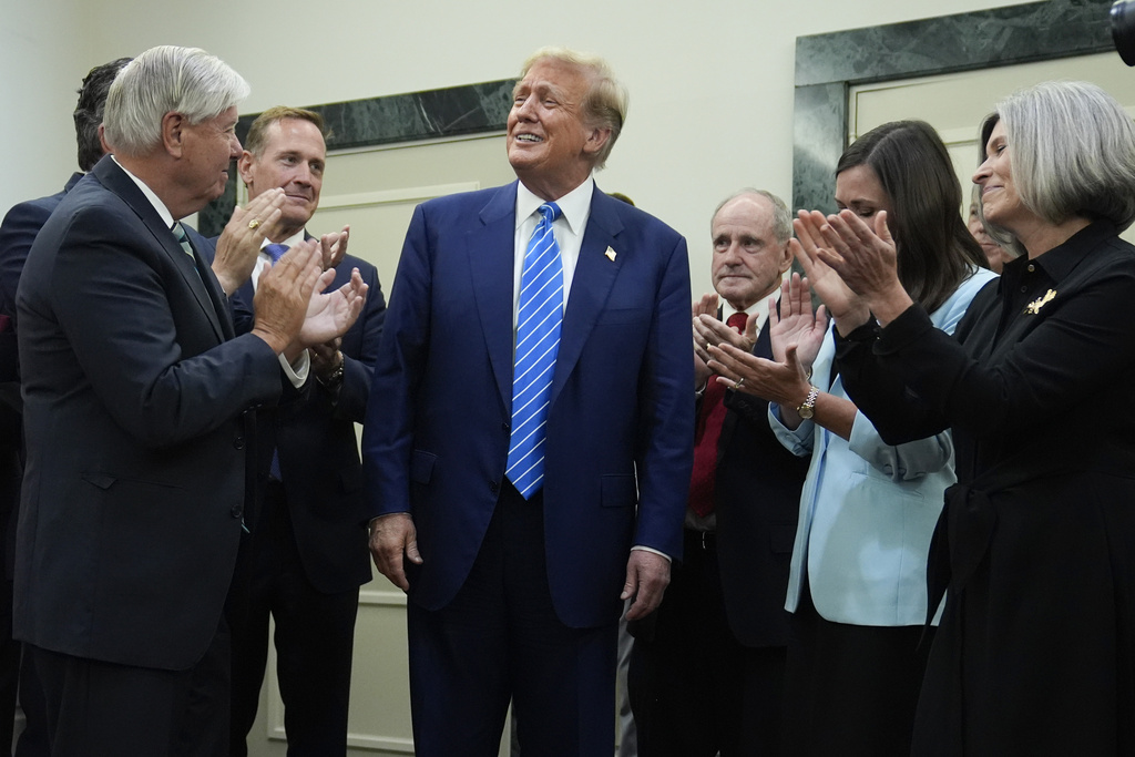 Trump receives early birthday cake during Capitol Hill visit