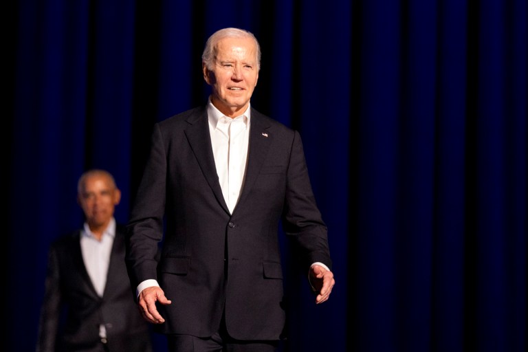 Motionless Biden led offstage by Obama after star-studded fundraiser