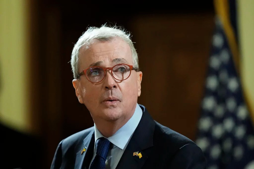 FILE - Gov. Phil Murphy (D-NJ) delivers his State of the State address to a joint session of the legislature at the statehouse, in Trenton, New Jersey, Tuesday, Jan. 9, 2024. Murphy used the Juneteenth holiday, Tuesday, June 19, 2024, to announce a new clemency program that will allow certain offenders, including some young people and nonviolent offenders nearing the end of their sentence, to seek the chance to leave prison early.