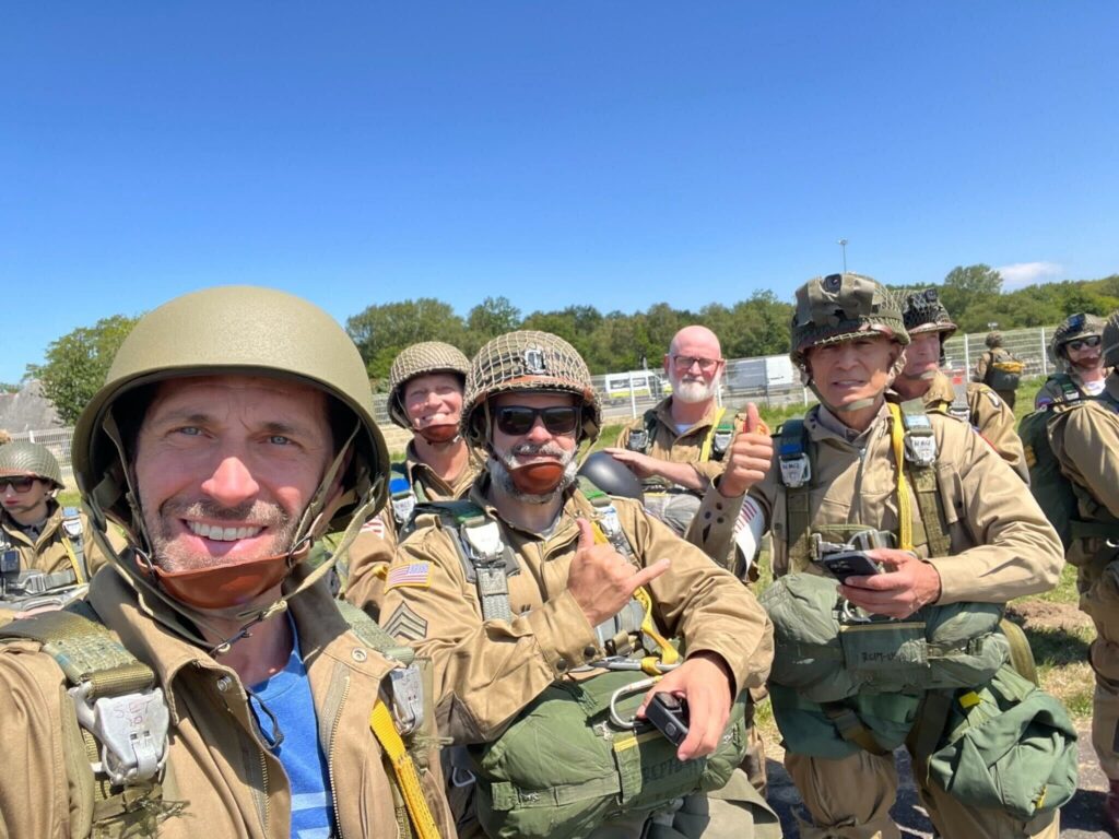 Rep. Jason Crow (left), Rep. Cory Mills (center), Rep. Darrell Issa (right); Rep. Ronny Jackson (back left between Crow and Mills) and Rep. Derrick Van Orden (back right between Mills and Issa)
