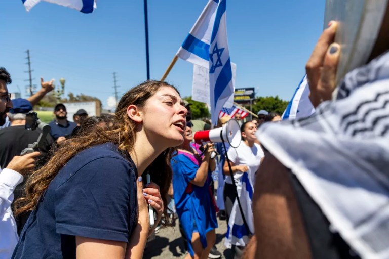 Biden condemns ‘unconscionable’ violence outside Los Angeles synagogue