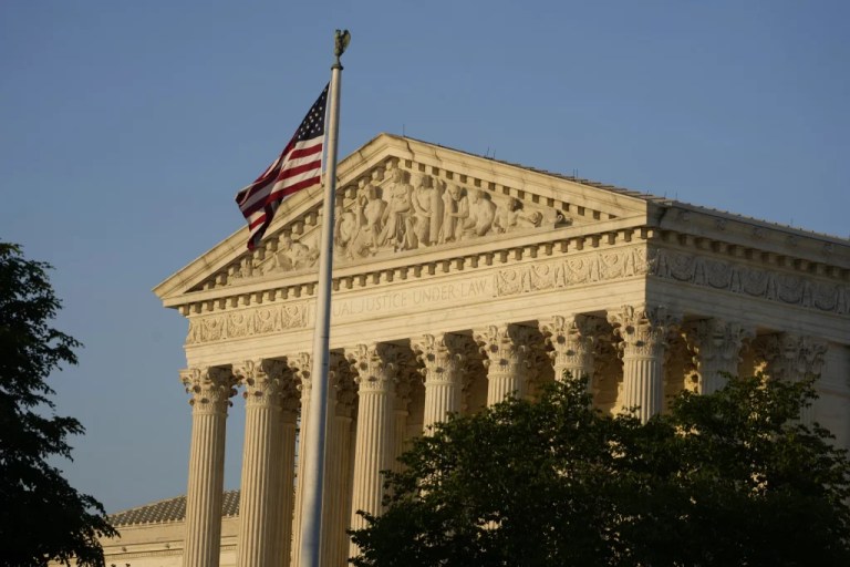 The Supreme Court is seen, April 21, 2023, in Washington. The U.S. Supreme Court on Tuesday, July 2, 2024, declined to consider the case of a man on death row in Georgia whose lawyers argue that a prosecutor improperly excluded Black jurors during his trial. (AP Photo/Alex Brandon, File)