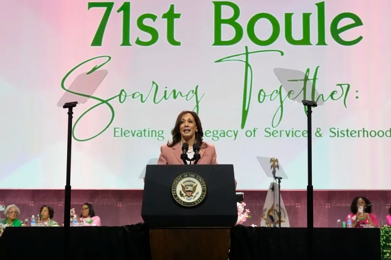 Kamala Harris makes her case during speech in front of historically black sorority