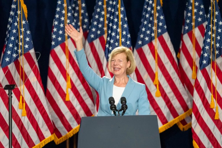 Vulnerable Sen. Tammy Baldwin links herself to Harris as Democrats prioritize Wisconsin