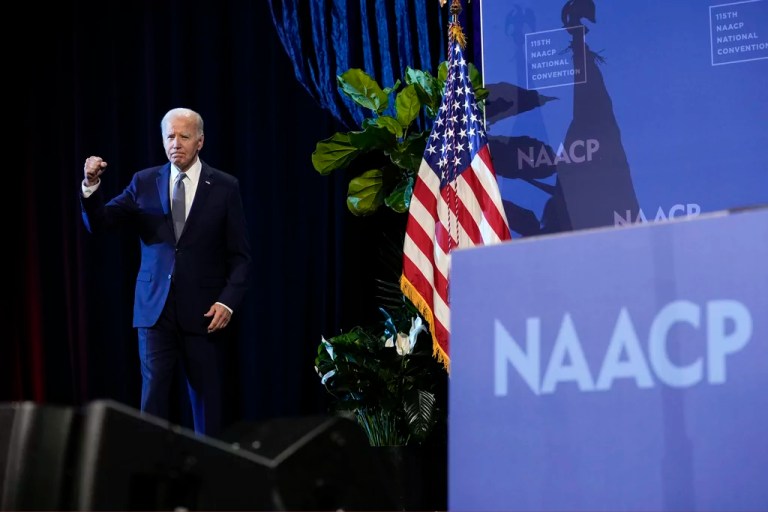 Biden ends pause on Trump attacks during NAACP address