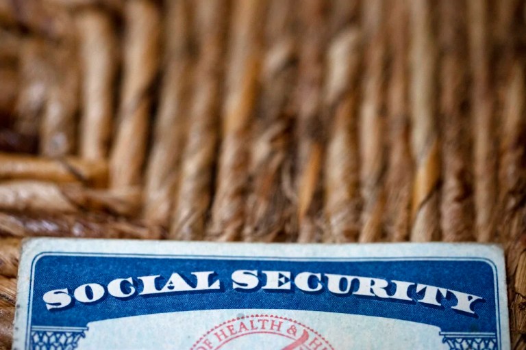 This Tuesday, Oct. 12, 2021, photo shows a Social Security card in Tigard, Oregon.