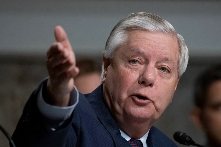 Ranking member Sen. Lindsey Graham, R-S.C., speaks during the Senate Judiciary Committee's hearing on online child safety on Capitol Hill, Wednesday, Jan. 31, 2024 in Washington. (AP Photo/Manuel Balce Ceneta)