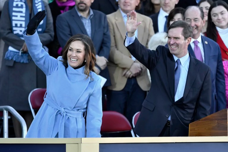 Kentucky Lt. Gov. Jacqueline Coleman and Gov. Andy Beshear (D-KY) in 2023.