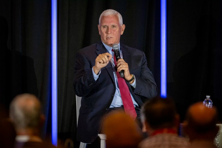 Former Vice President Mike Pence Mike Pence speaks at a luncheon hosted by the Ethics and Religious Liberty Commission during a Southern Baptist Convention annual meeting Tuesday, June 11, 2024, in Indianapolis.