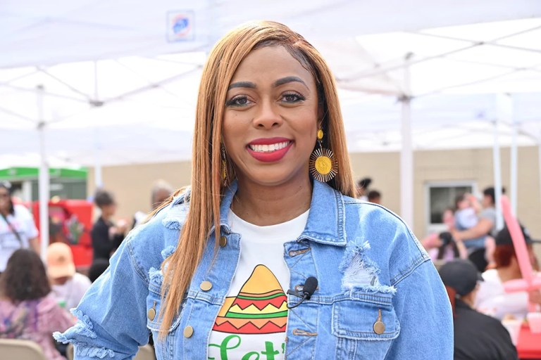 Dolton, Illinois, Mayor Tiffany Henyard, Thornton Township supervisor, poses for a photo at the Cinco de Mayo event in South Holland, Illinois.