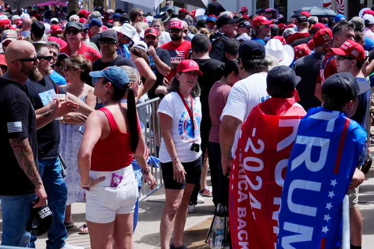Dozens of Arizona rallygoers suffer heat exhaustion as Trump event venue reaches capacity