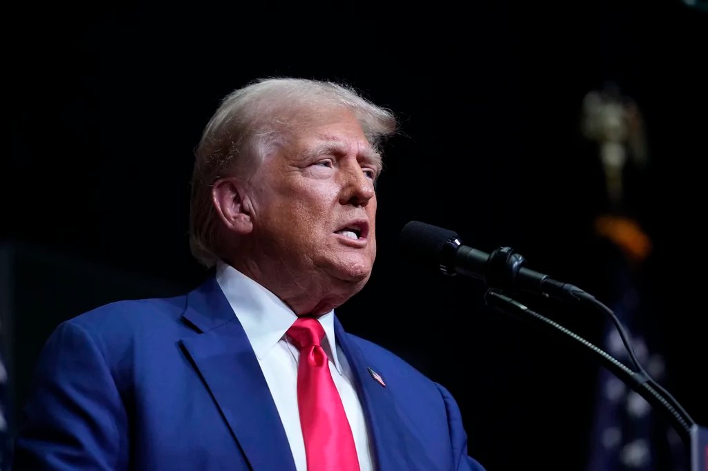 Trump calls Harris ‘crazy’ and mocks her laugh during speech on economy