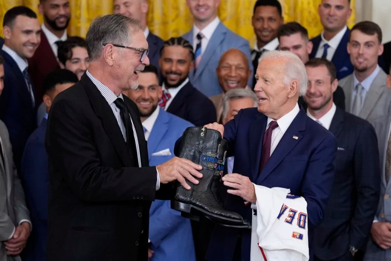 Biden honors World Series champions at first public event in a week