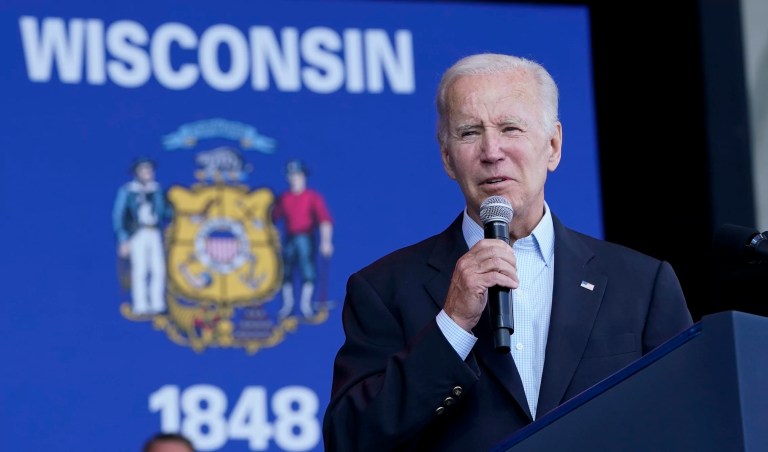 Biden returns to Wisconsin as Harris and Trump poll neck and neck in the state