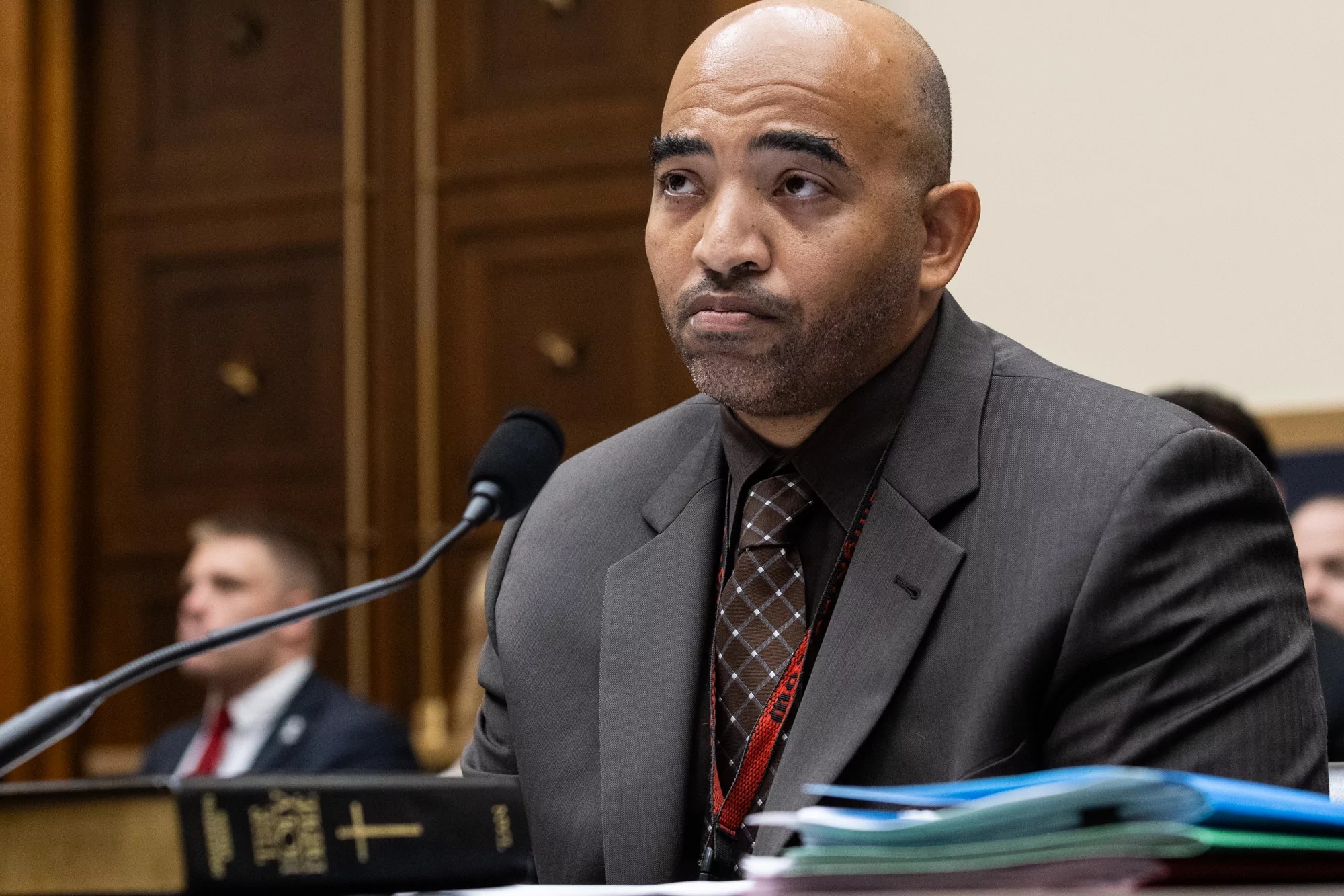 Marcus Allen testifies before the House Judiciary Committee in Washington, D.C., on Sept. 25, 2024. (Graeme Jennings/Washington Examiner)