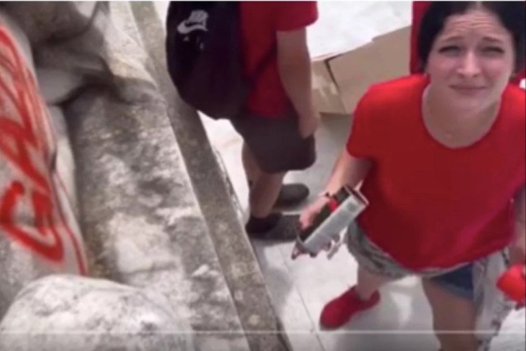 Anti-Israel protester charged for damaging federal property during Netanyahu visit