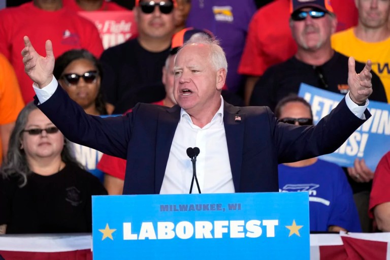 Walz checks in on campaign staffer hospitalized after motorcade crash