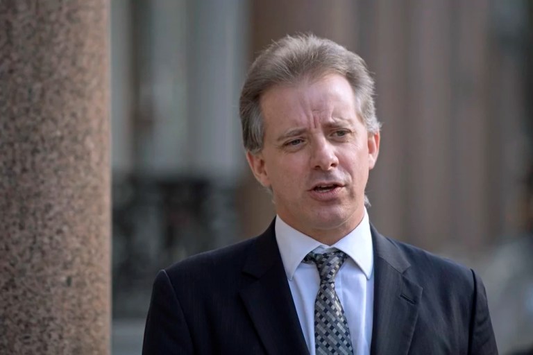 Christopher Steele, former British intelligence officer in London Tuesday March 7, 2017 where he has spoken to the media for the first time . Steele who compiled an explosive and unproven dossier on President Donald Trump’s purported activities in Russia has returned to work. Christopher Steele said Tuesday he is “really pleased” to be back at work in London after a prolonged period out of public view. He went into hiding in January. (Victoria Jones/PA via AP)