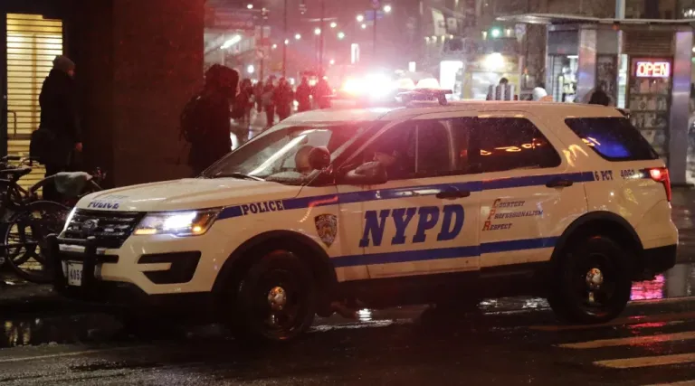A police vehicle responds in New York