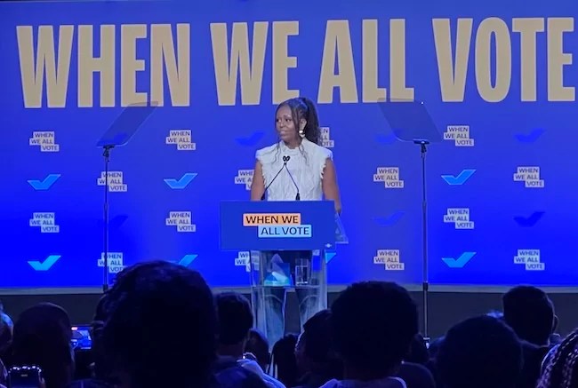 Flanked by female celebs, Michelle Obama pleads with Gen Z in Atlanta: ‘Vote!’