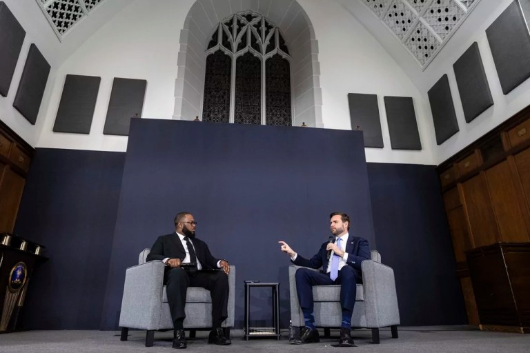 To black pastors, Vance makes pitch for school choice