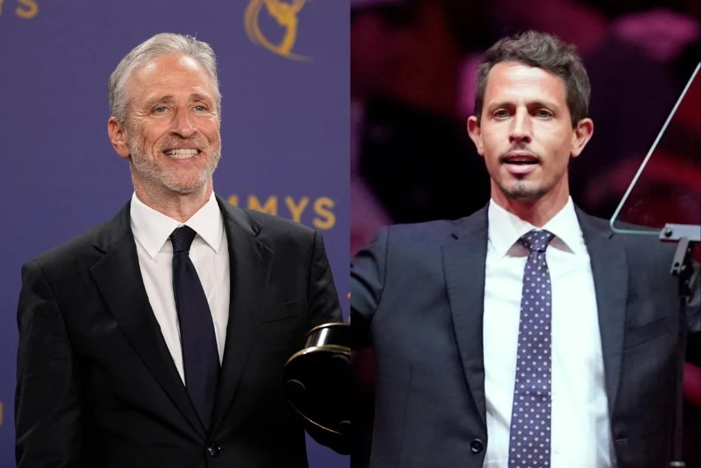 Jon Stewart defends Tony Hinchcliffe’s Trump rally jokes