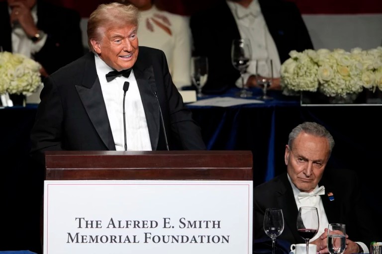 Trump lands zingers at Al Smith dinner as Harris misses chance to court Catholics