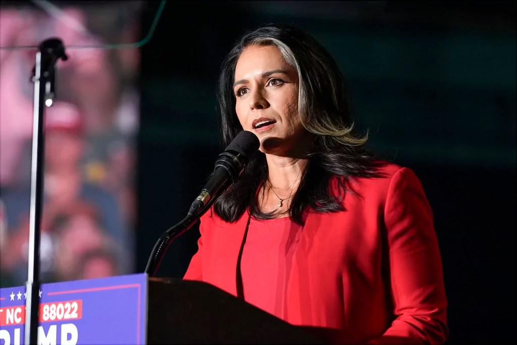 Tulsi Gabbard joins Republican Party during Trump rally in North Carolina