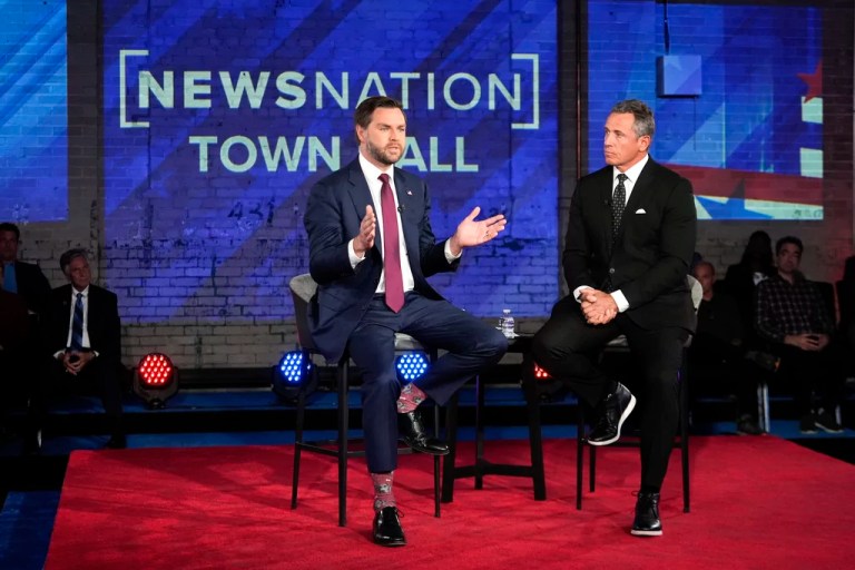 Trump calls into Vance town hall to make fun of Harris: ‘Don’t say it’