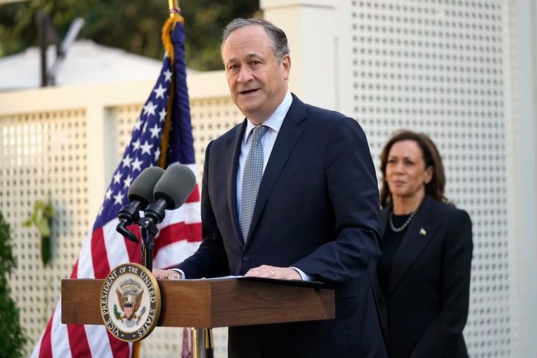 Emhoff says allegations about his and Harris’s personal lives ‘a distraction’