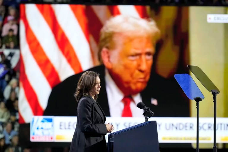 Harris shifts campaign from joy to danger as Trump wipes out her lead