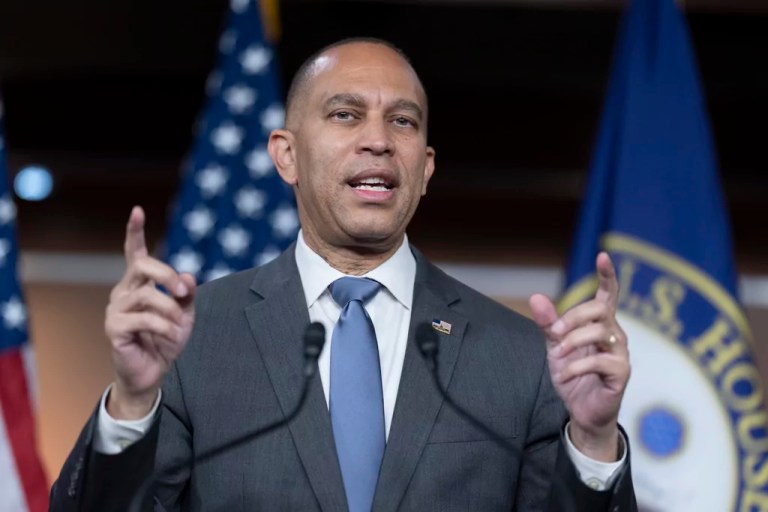 House Minority Leader Hakeem Jeffries, D-N.Y., speaks during a news conference at the Capitol in Washington, Friday, Nov. 15, 2024.
