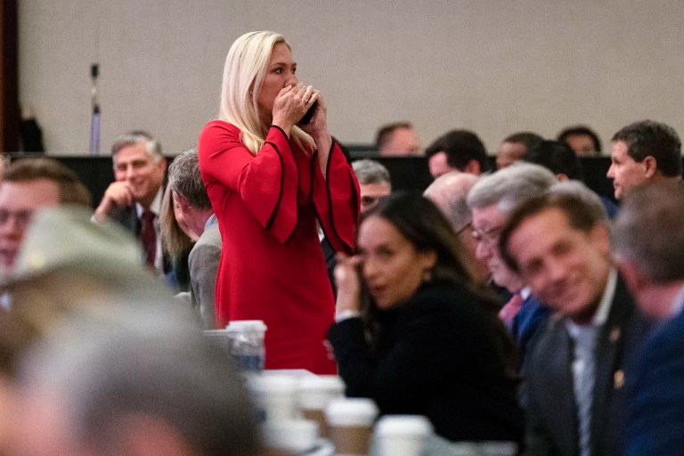 MTG blames Johnson for GOP scraping together thin House majority