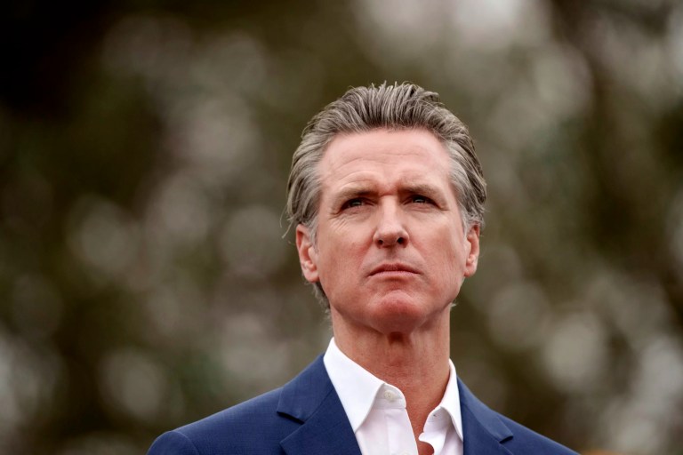 Gov. Gavin Newsom (D-CA) speaks during a press conference in Los Angeles, Wednesday, Sept. 25, 2024.