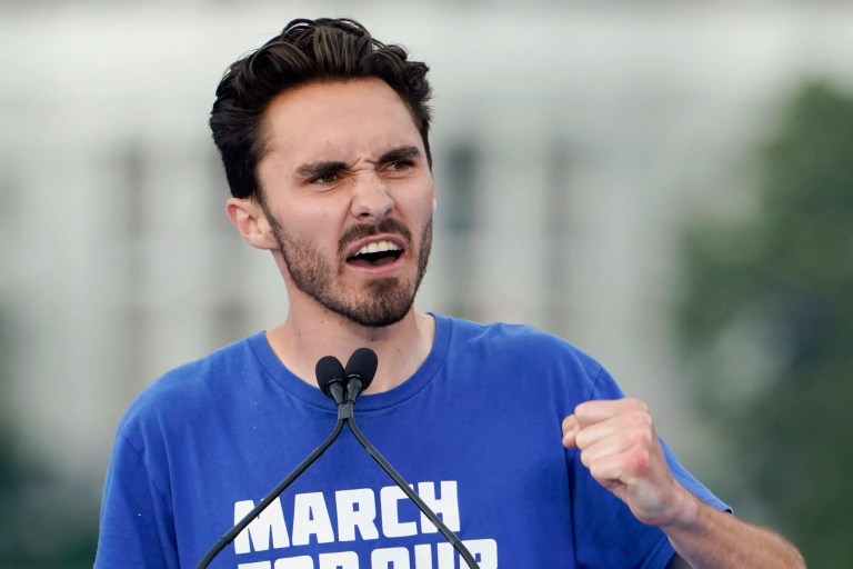 Parkland survivor and activist David Hogg speaks to the crowd during in the second March for Our Lives rally in support of gun control on Saturday, June 11, 2022, in Washington. The rally is a successor to the 2018 march organized by student protestors after the 2018 mass shooting at Marjory Stoneman Douglas High School in Parkland, Fla. (AP Photo/Manuel Balce Ceneta)