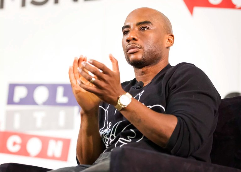 Charlamagne tha God attends Politicon at the Pasadena Convention Center, Sunday, Aug. 30, 2017, in Pasadena, California.