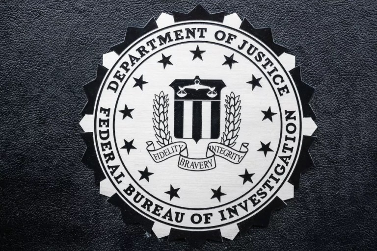 FBI seal is seen on J. Edgar Hoover FBI Building in Washington D.C.